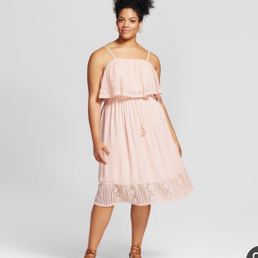 Xhilaration Pink Lace Midi Dress 3X